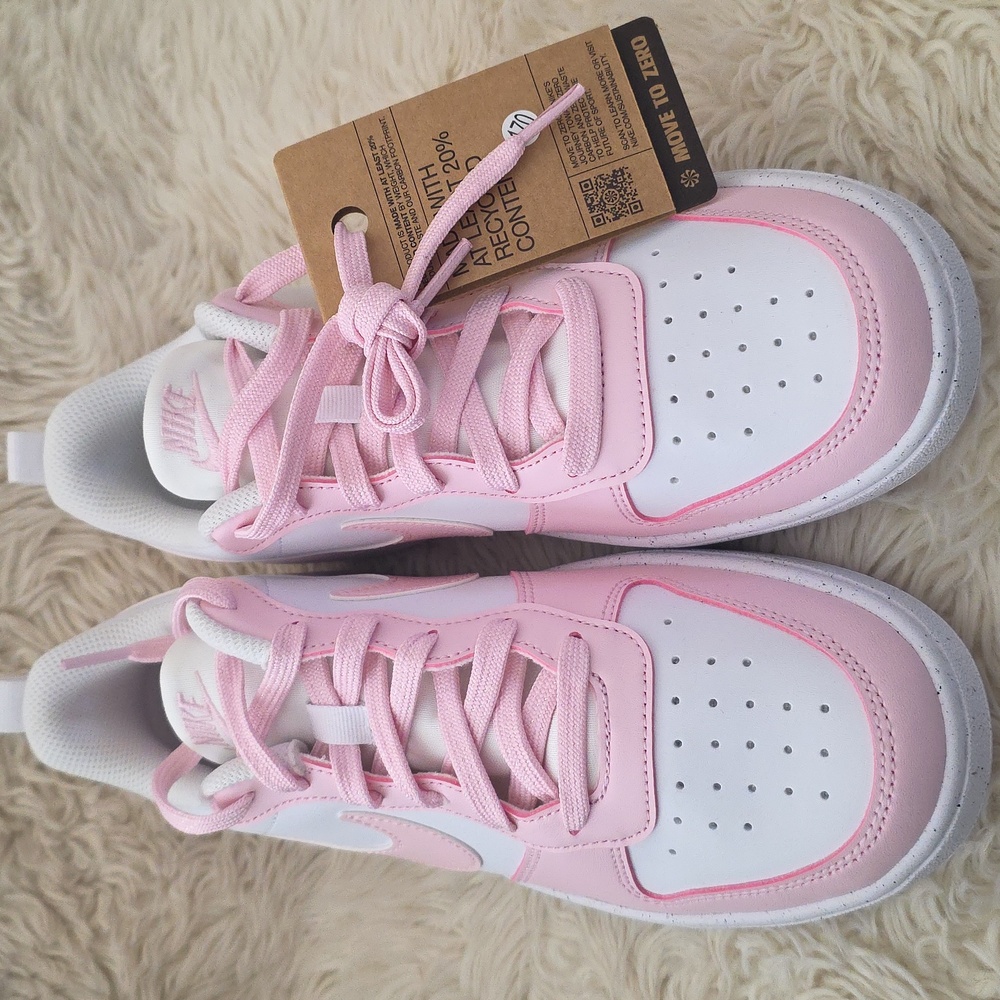 Nike Court Borough Low Recraft Athletic Shoes White Pink NEW 7Y 8.5W - Picture 3 of 7